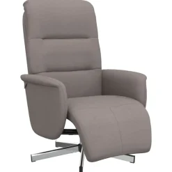vidaXL Fauteuil verstelbaar met voetensteun stof taupe
