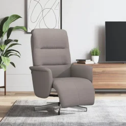 vidaXL Fauteuil verstelbaar met voetensteun kunstleer grijs