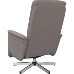 vidaXL Fauteuil verstelbaar met voetensteun kunstleer grijs