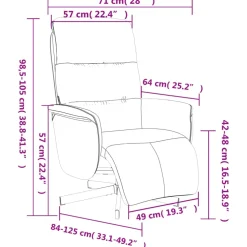 vidaXL Fauteuil verstelbaar met voetensteun kunstleer grijs