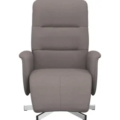 vidaXL Fauteuil verstelbaar met voetensteun kunstleer grijs