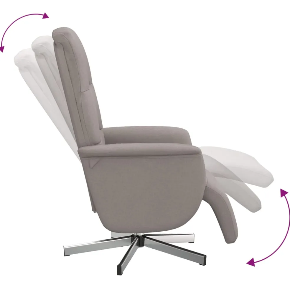 vidaXL Fauteuil verstelbaar met voetensteun kunstleer grijs