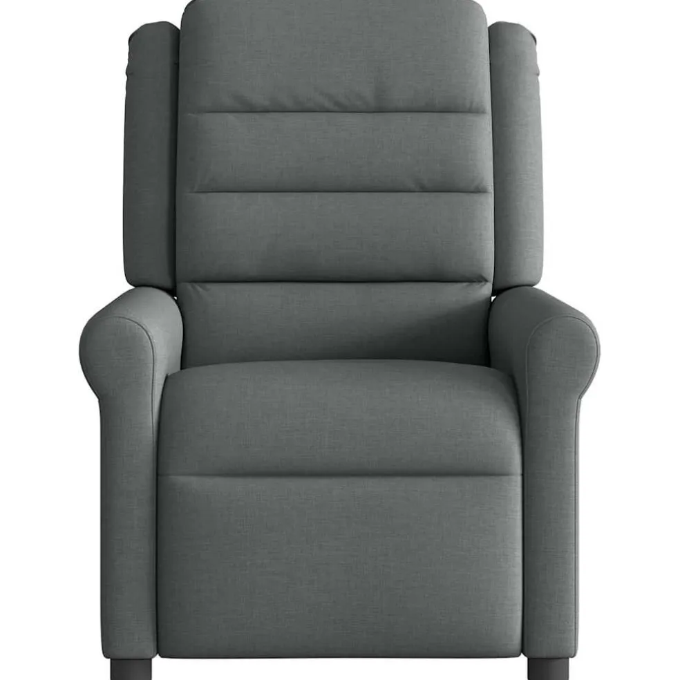 vidaXL Fauteuil verstelbaar stof donkergrijs