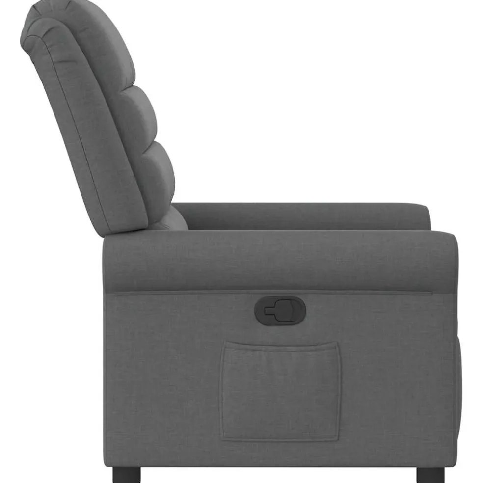vidaXL Fauteuil verstelbaar stof donkergrijs
