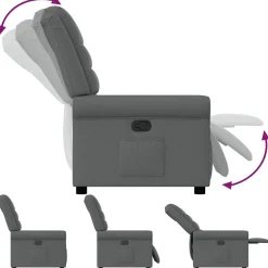 vidaXL Fauteuil verstelbaar stof donkergrijs