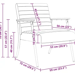vidaXL Fauteuil Wijnrood 59 x 75 x 78 cm Stof