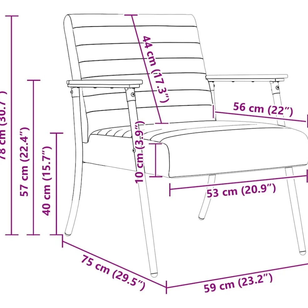 vidaXL Fauteuil Wijnrood 59 x 75 x 78 cm Stof