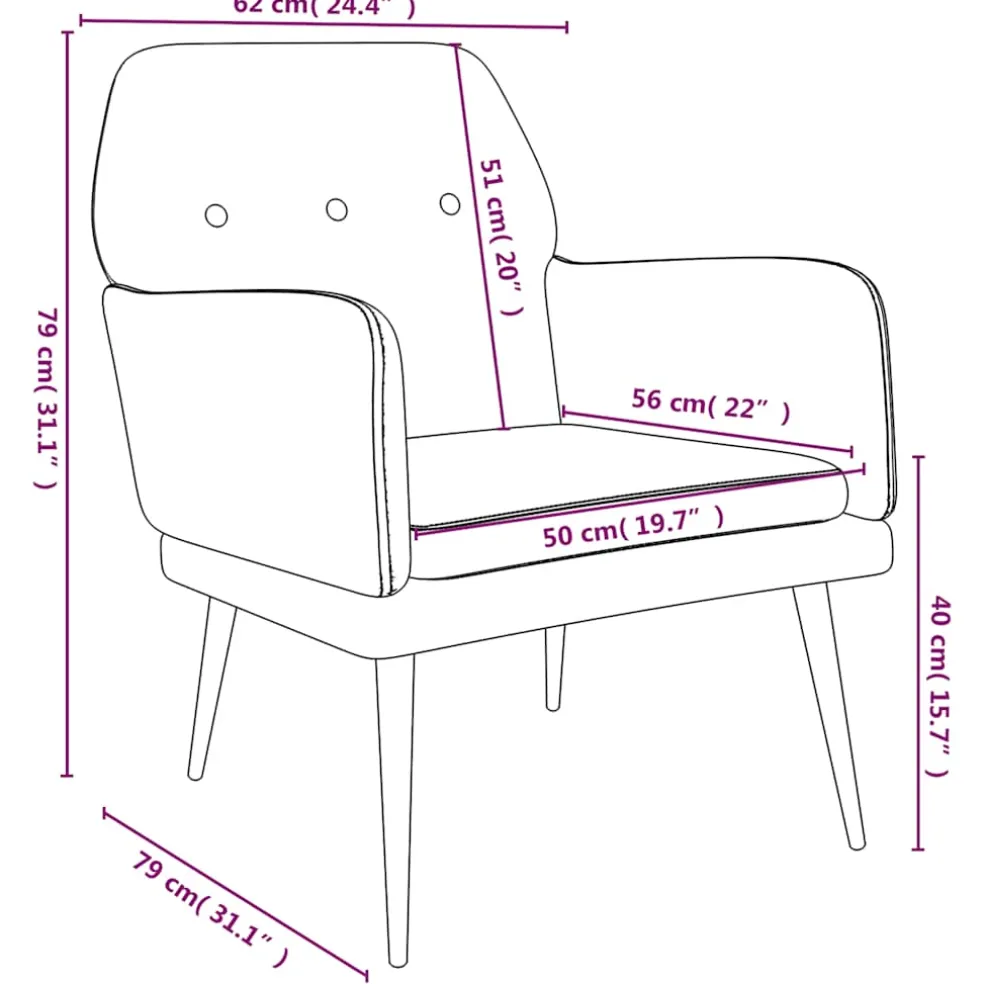 vidaXL Fauteuil 62x79x79 cm fluweel bruin