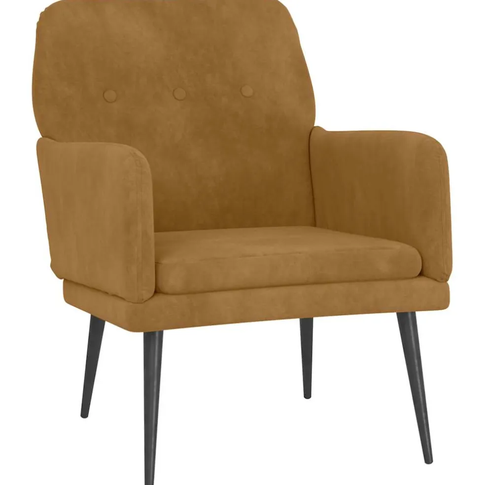 vidaXL Fauteuil 62x79x79 cm fluweel bruin