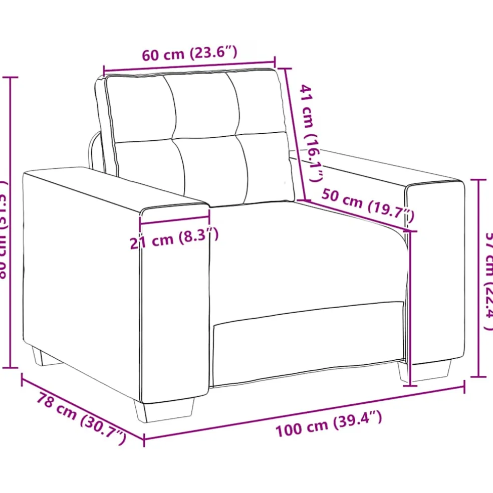 vidaXL Fauteuil 100x78x80 cm fluweel zwart