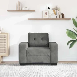 vidaXL Fauteuil 100x78x80 cm fluweel donkergrijs