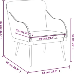 vidaXL Fauteuil 63x76x80 cm kunstleer grijs
