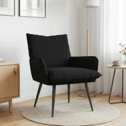 vidaXL Fauteuil Zwart fluweel