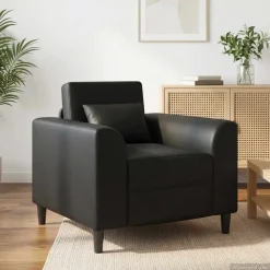 vidaXL Fauteuil Zwart Kunstleer