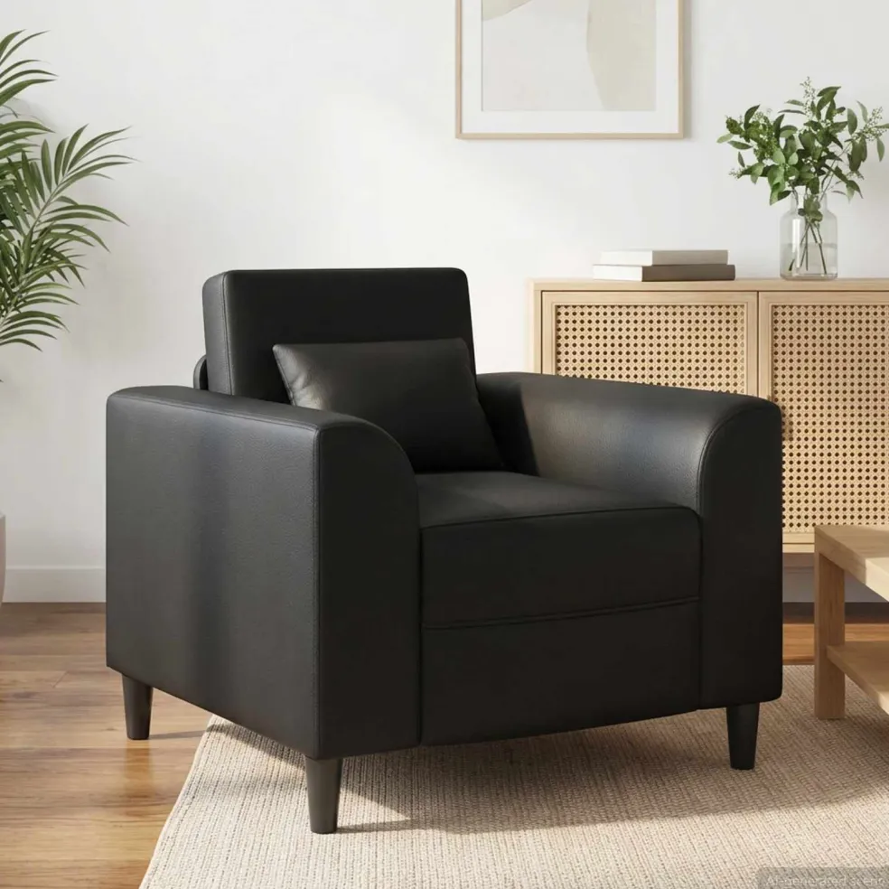 vidaXL Fauteuil Zwart Kunstleer