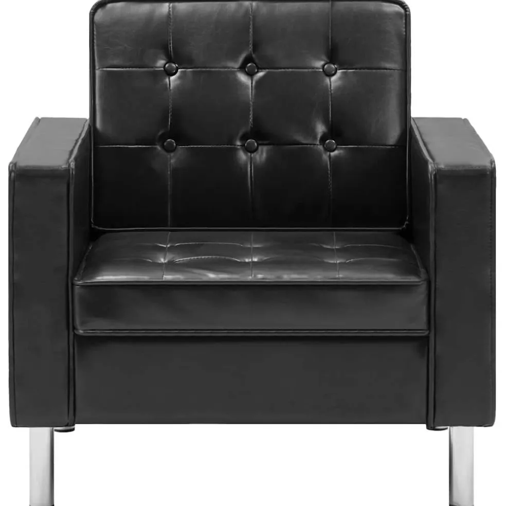 vidaXL Fauteuil zwart 75x70x75 cm kunstleer