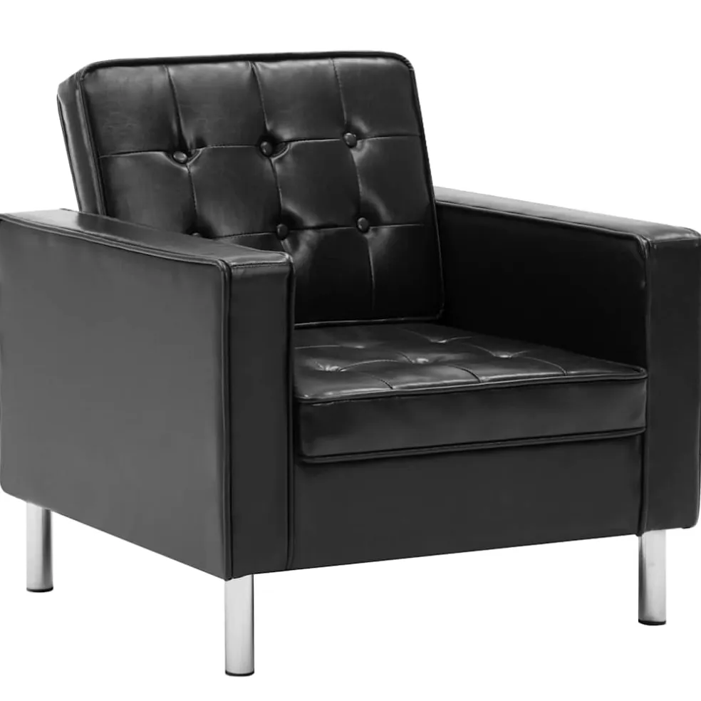 vidaXL Fauteuil zwart 75x70x75 cm kunstleer