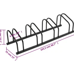 vidaXL Fietsenrek voor 4 fietsen staal zwart