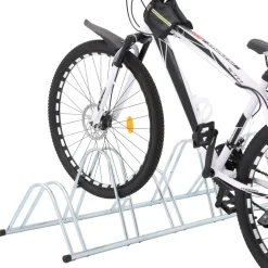 vidaXL Fietsenstandaard voor 6 fietsen vrijstaand gegalvaniseerd staal