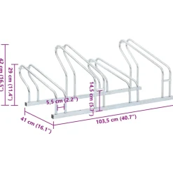 vidaXL Fietsenstandaard voor 4 fietsen vrijstaand gegalvaniseerd staal