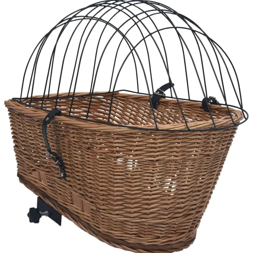 vidaXL Fietsmand voor bagagedrager 55x31x36 cm natuurlijk wilgen