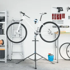 vidaXL Fietsreparatiestandaard inklapbaar 108-188 cm blauw staal