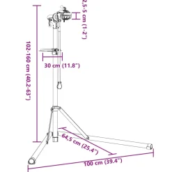 vidaXL Fietsreparatiestandaard inklapbaar 102-160 cm aluminium
