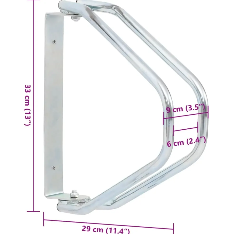 vidaXL Fietsstandaard 2 st wandmontage gegalvaniseerd staal