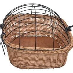 vidaXL Fietsstuurmand met deksel 50x45x35 cm natuurlijk wilgen