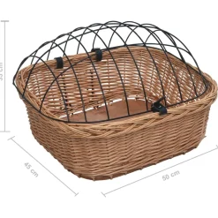 vidaXL Fietsstuurmand met deksel 50x45x35 cm natuurlijk wilgen