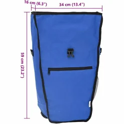 vidaXL Fietstas Blauw 34 x 16 x 59 cm Polyester