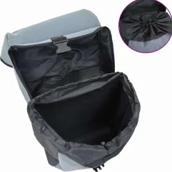 vidaXL Fietstas Grijs en zwart 31,5 x 15,5 x 40 cm Polyester