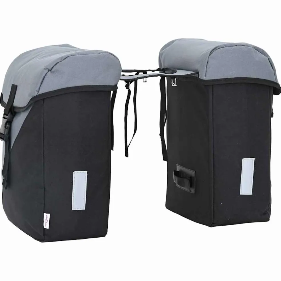 vidaXL Fietstas Grijs en zwart 31,5 x 15,5 x 40 cm Polyester