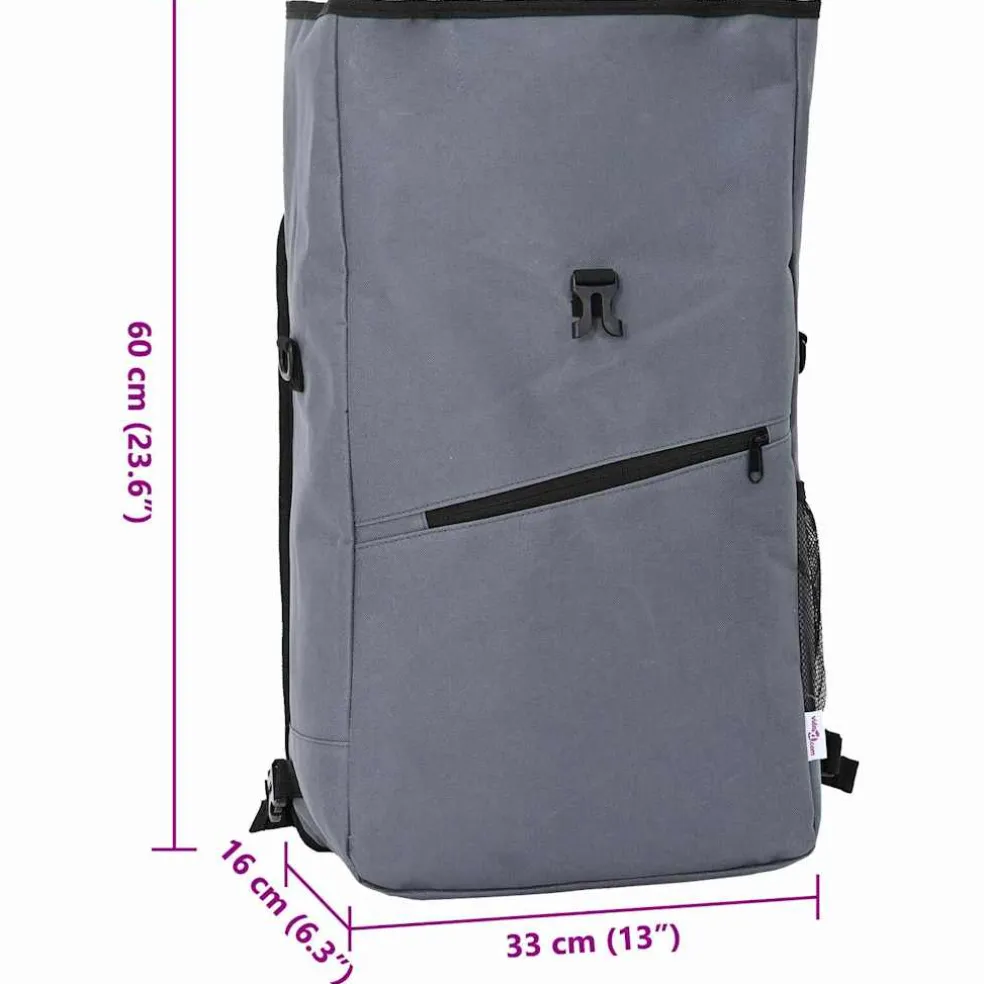 vidaXL Fietstas Grijs 33 x 16 x 60 cm Polyester