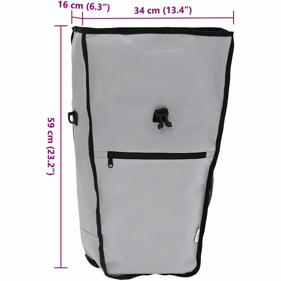 vidaXL Fietstas Grijs 34 x 16 x 59 cm Polyester