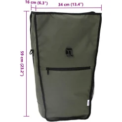 vidaXL Fietstas Olijfgroen 34 x 16 x 59 cm Polyester