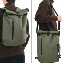 vidaXL Fietstas Olijfgroen 31 x 13 x 58 cm Polyester
