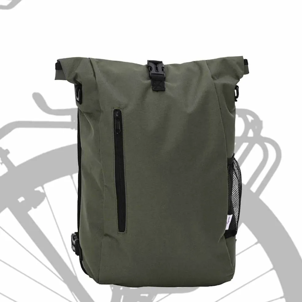 vidaXL Fietstas Olijfgroen 31 x 13 x 58 cm Polyester