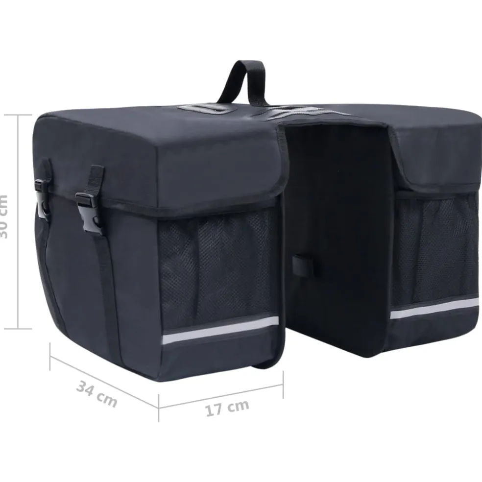 vidaXL Fietstas voor bagagedrager dubbel waterdicht 35 L zwart