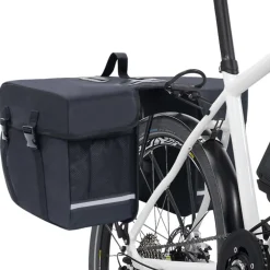 vidaXL Fietstas voor bagagedrager dubbel waterdicht 35 L zwart