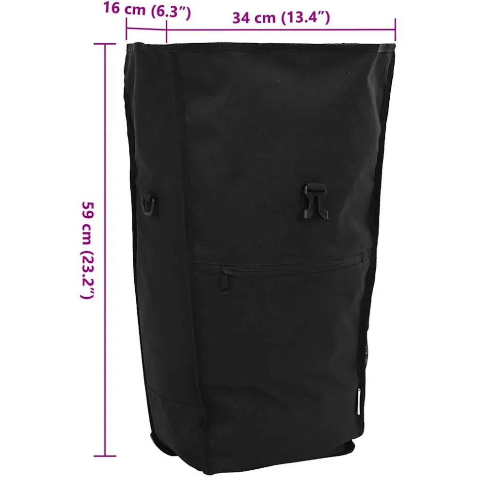vidaXL Fietstas Zwart 34 x 16 x 59 cm Polyester