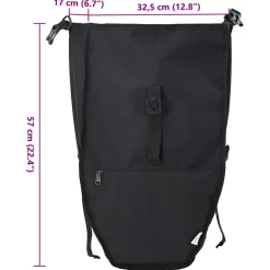 vidaXL Fietstas Zwart 32,5 x 17 x 57 cm Polyester