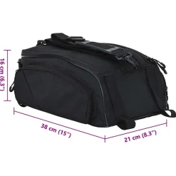 vidaXL Fietstas Zwart 38 x 21 x 16 cm Polyester