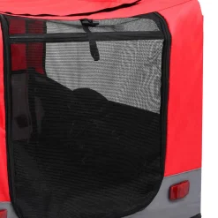 vidaXL Fietstrailer en hondenwagen 2-in-1 rood en grijs