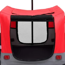 vidaXL Fietstrailer en hondenwagen 2-in-1 rood en grijs