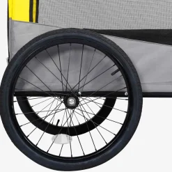 vidaXL Fietstrailer en hondenwagen 2-in-1 geel en grijs