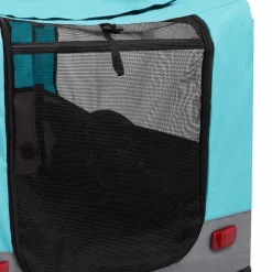 vidaXL Fietstrailer en hondenwagen 2-in-1 blauw en grijs