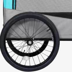 vidaXL Fietstrailer en hondenwagen 2-in-1 blauw en grijs
