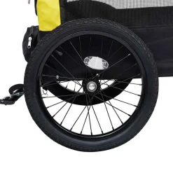 vidaXL Fietstrailer en hondenwagen 2-in-1 geel en zwart