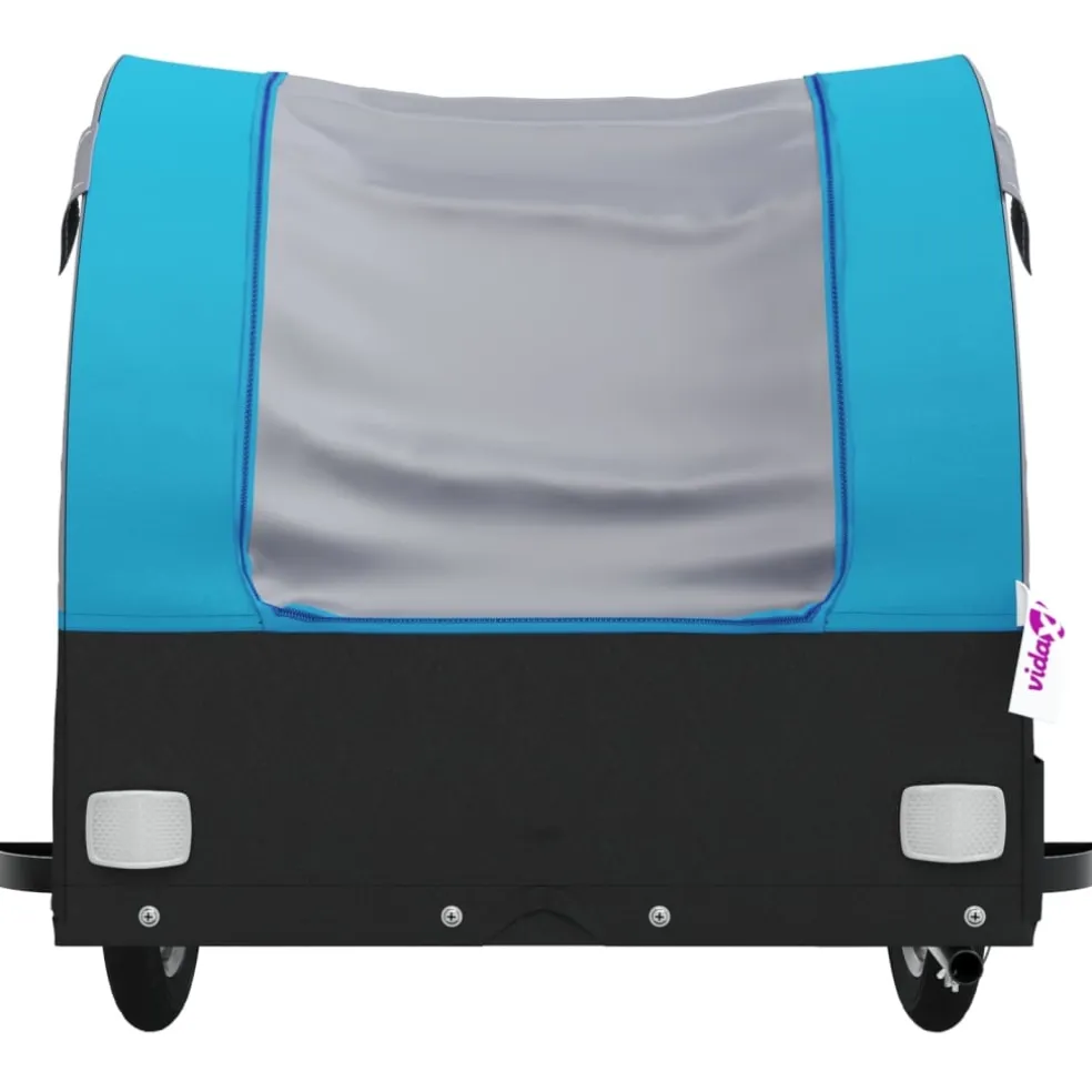 vidaXL Fietstrailer 30 kg ijzer zwart en blauw